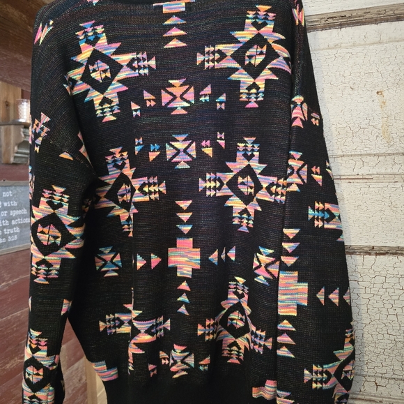 Womens CRAZY TRAIN V Neck Sweater Western Southwest Style Sz. XL EUC! - Picture 4 of 4